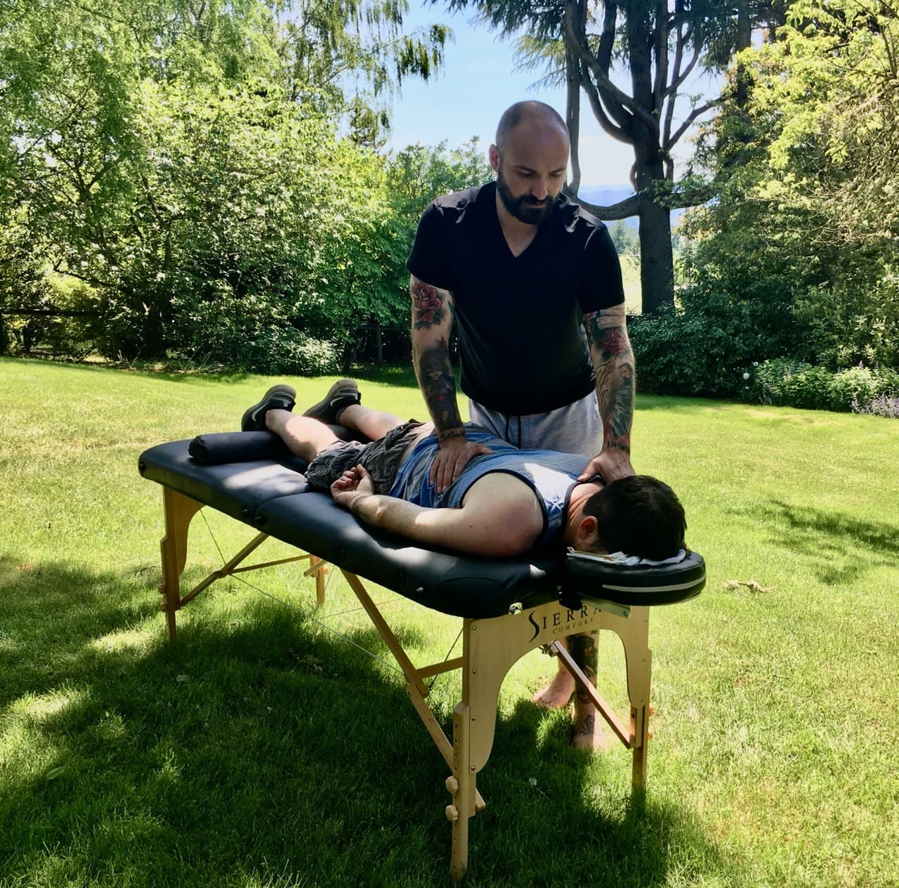 Vincent Parks stretching a personal training client